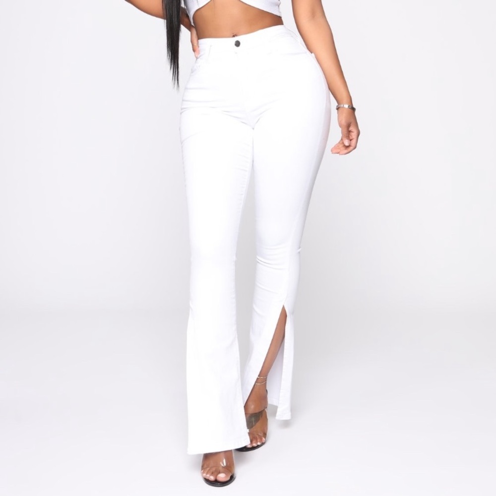 NWT Side Split White Denim